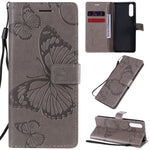 Custodia portafoglio in pelle con farfalle 3D per Sony Xperia L4