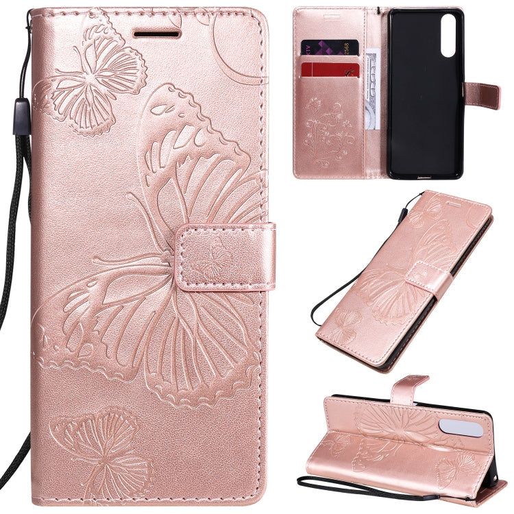 Custodia portafoglio in pelle con farfalle 3D per Sony Xperia L4