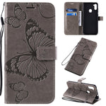 Custodia portafoglio in pelle con farfalle 3D per Galaxy A21s