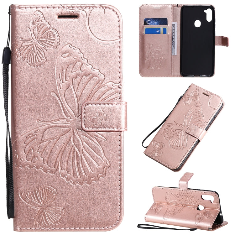 Custodia portafoglio in pelle con farfalle 3D per Galaxy A21s