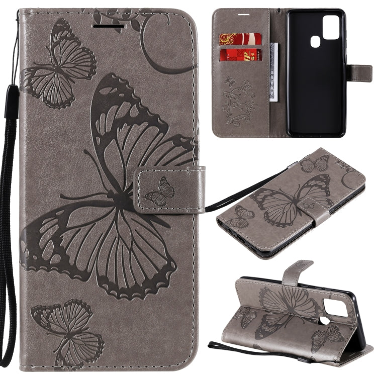 Custodia portafoglio in pelle con farfalle 3D per Galaxy A21s