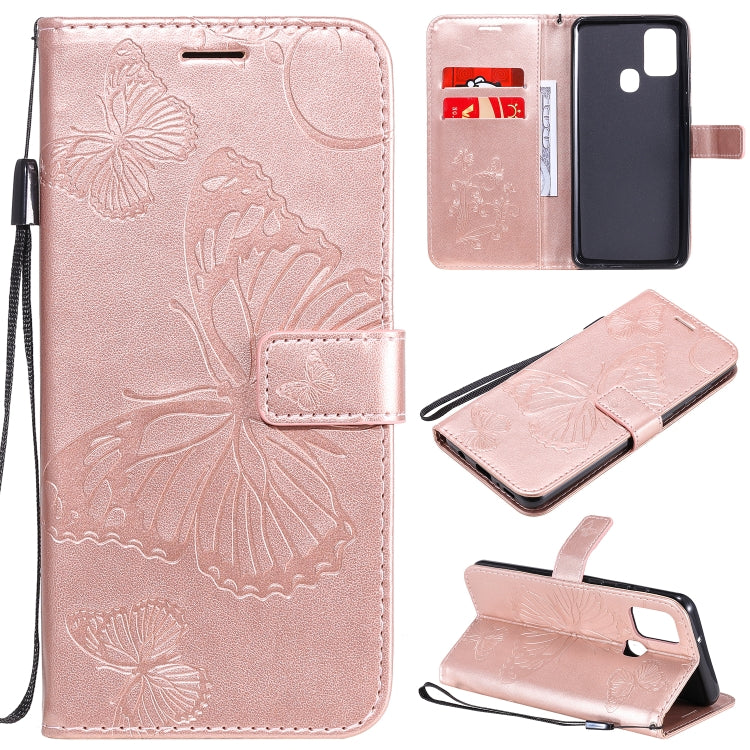 Custodia portafoglio in pelle con farfalle 3D per Galaxy A21s
