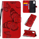 Custodia portafoglio in pelle con farfalle 3D per Galaxy A41