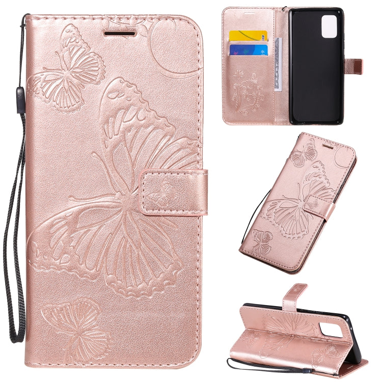 Custodia portafoglio in pelle con farfalle 3D per Galaxy A41