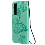 Custodia portafoglio in pelle con farfalle 3D per Huawei