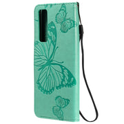 Custodia in pelle a ribalta orizzontale con motivo a rilievo farfalle 3D con supporto, slot per schede e portafoglio, For Huawei Nova 7, For Huawei Nova 7 Pro, For Huawei Nova 7 SE / P40 Lite 5G