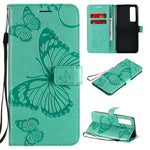 Custodia portafoglio in pelle con farfalle 3D per Huawei