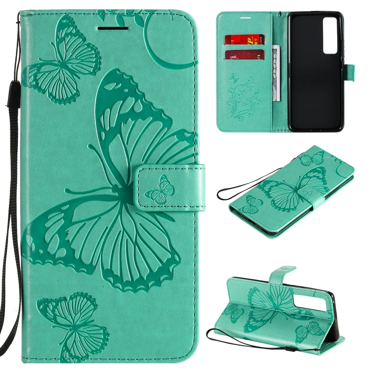 Custodia portafoglio in pelle con farfalle 3D per Huawei