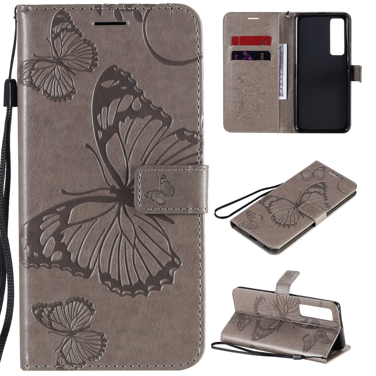 Custodia portafoglio in pelle con farfalle 3D per Huawei