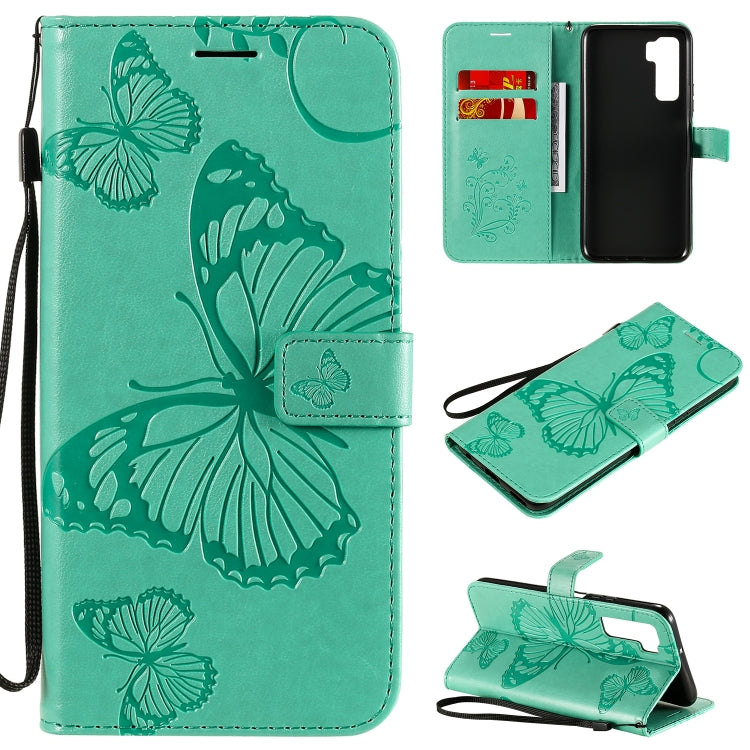 Custodia portafoglio in pelle con farfalle 3D per Huawei