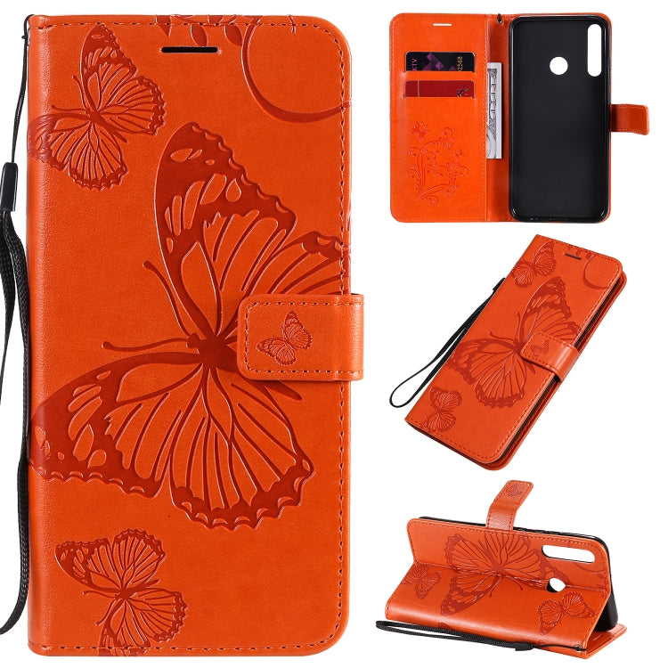 Custodia portafoglio in pelle con farfalle 3D per Huawei