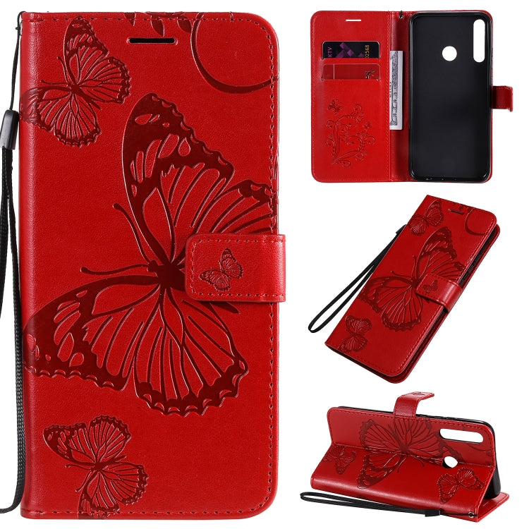 Custodia portafoglio in pelle con farfalle 3D per Huawei