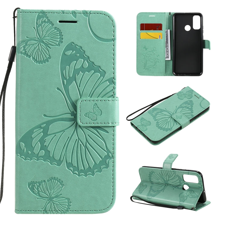 Custodia portafoglio in pelle con farfalle 3D per Huawei