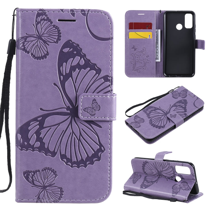 Custodia portafoglio in pelle con farfalle 3D per Huawei