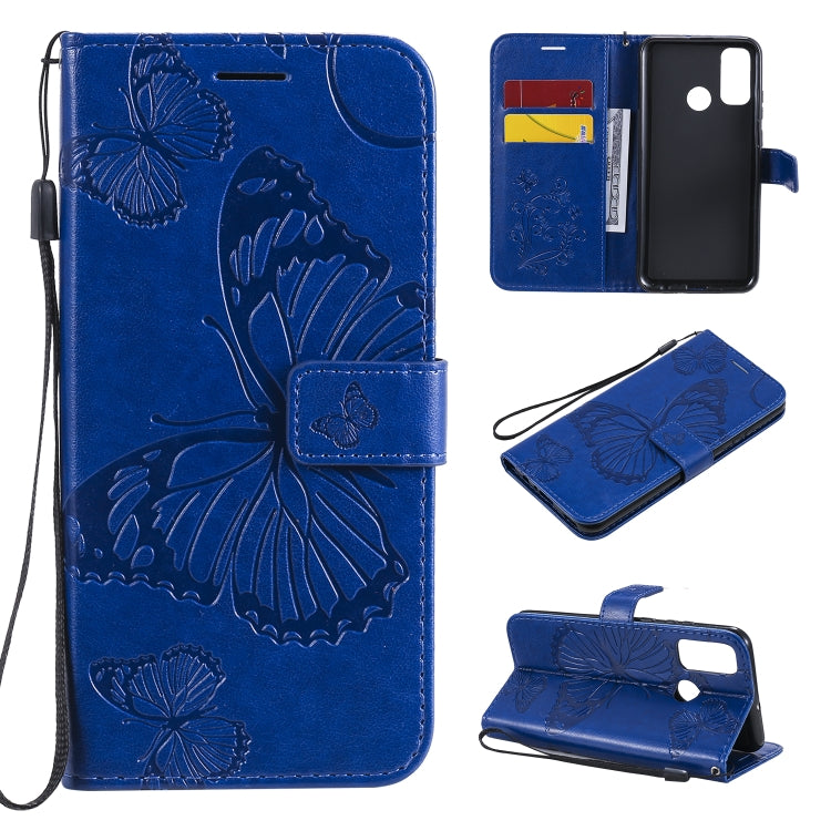 Custodia portafoglio in pelle con farfalle 3D per Huawei