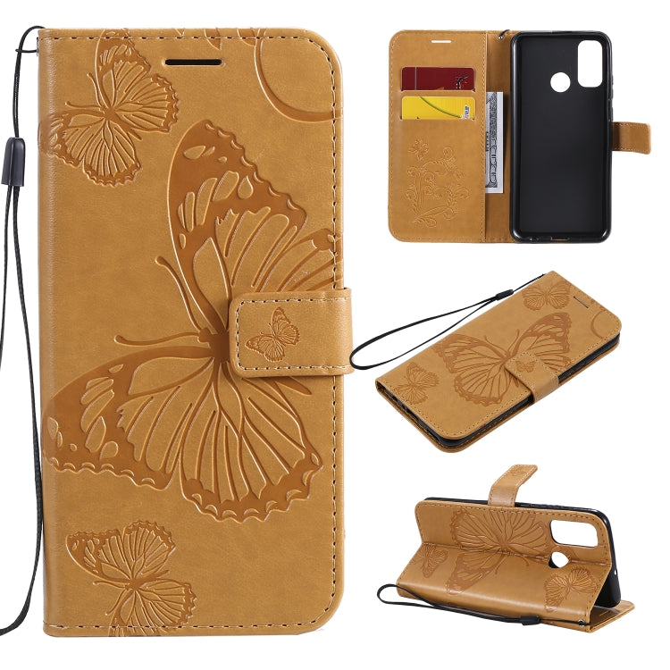 Custodia portafoglio in pelle con farfalle 3D per Huawei