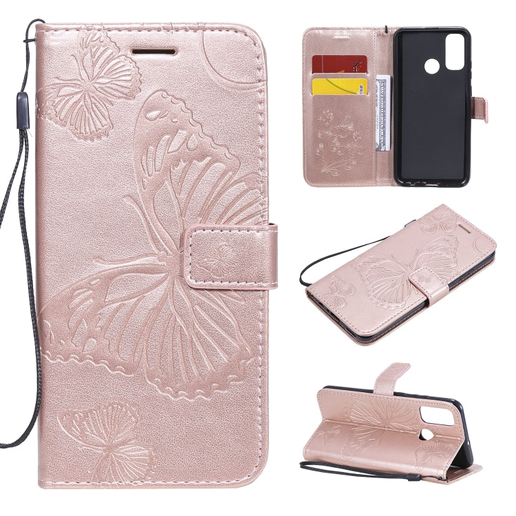 Custodia portafoglio in pelle con farfalle 3D per Huawei