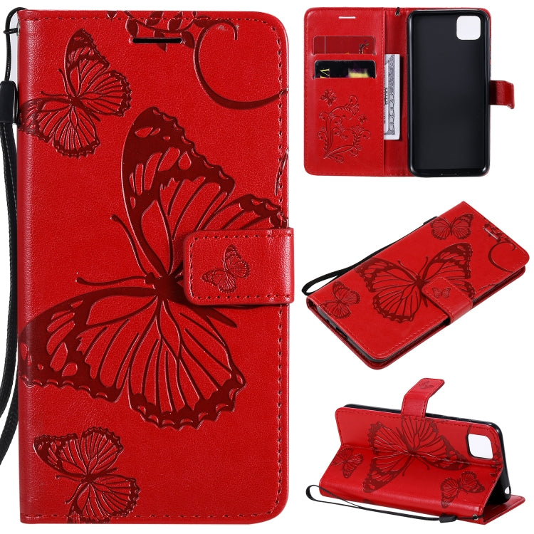 Custodia portafoglio in pelle con farfalle 3D per Huawei