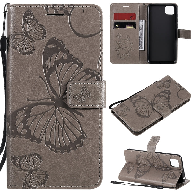 Custodia portafoglio in pelle con farfalle 3D per Huawei