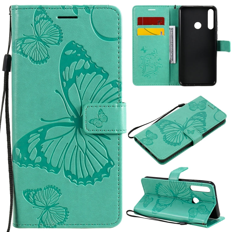 Custodia portafoglio in pelle con farfalle 3D per Huawei Y6p