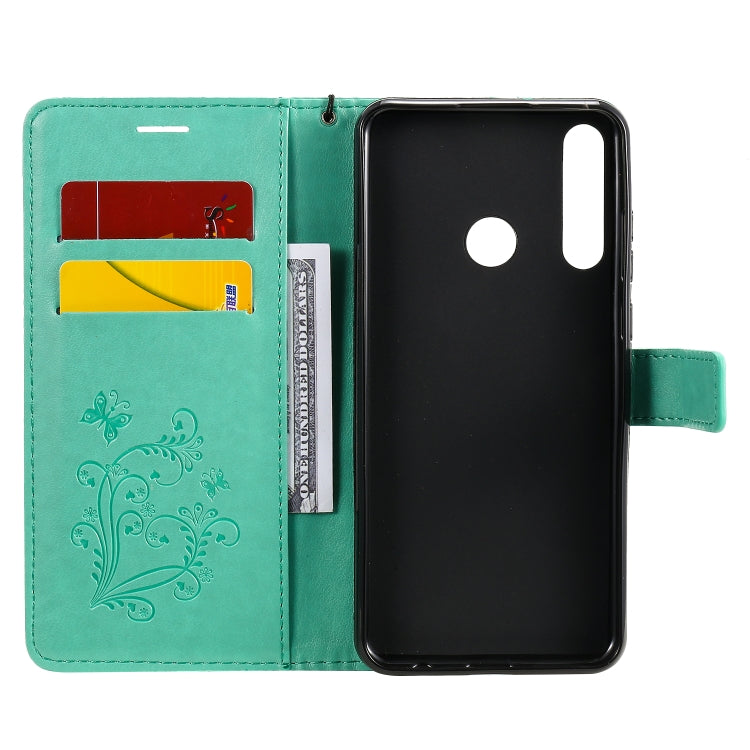 Custodia portafoglio in pelle con farfalle 3D per Huawei Y6p