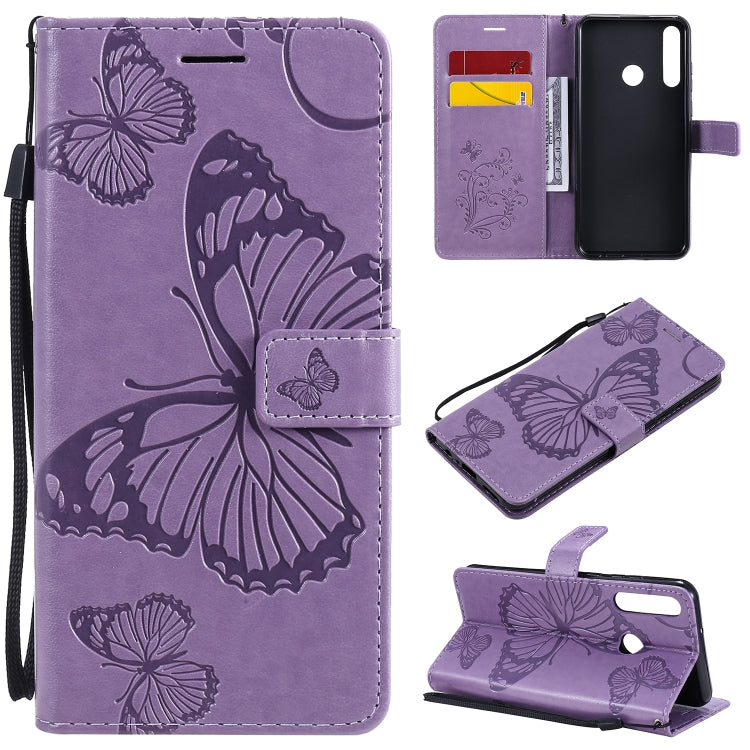 Custodia portafoglio in pelle con farfalle 3D per Huawei Y6p
