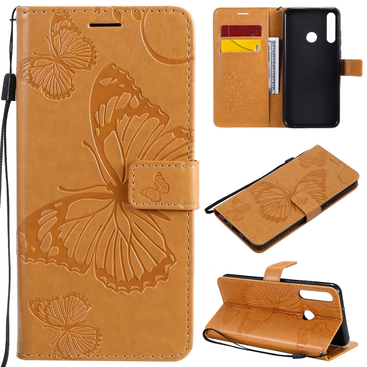 Custodia portafoglio in pelle con farfalle 3D per Huawei Y6p