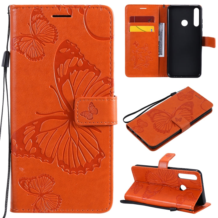 Custodia portafoglio in pelle con farfalle 3D per Huawei Y6p