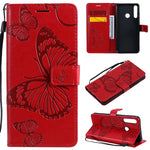 Custodia portafoglio in pelle con farfalle 3D per Huawei Y6p