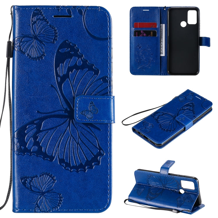 Custodia portafoglio in pelle con farfalle 3D per Huawei Y6p