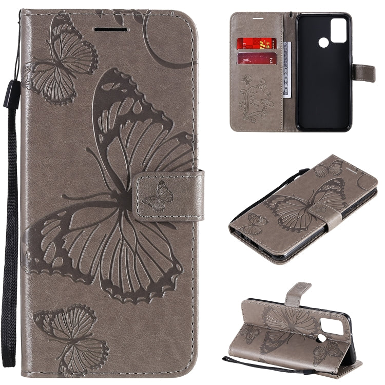 Custodia portafoglio in pelle con farfalle 3D per Huawei Y6p
