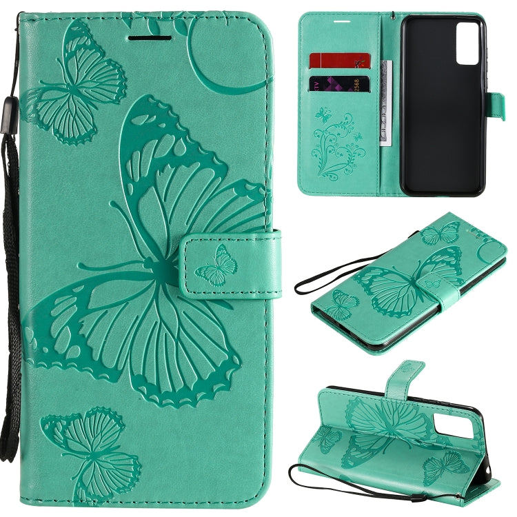 Custodia portafoglio in pelle con farfalle 3D per Huawei Y6p