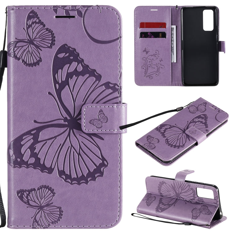 Custodia portafoglio in pelle con farfalle 3D per Huawei Y6p