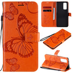 Custodia portafoglio in pelle con farfalle 3D per Huawei Y6p