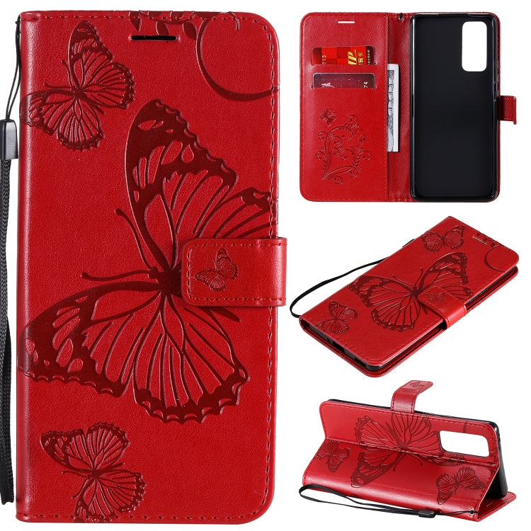 Custodia portafoglio in pelle con farfalle 3D per Huawei Y6p