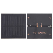 Cella del modulo del pannello solare della batteria solare fai-da-te, 5V 0.3W 60mAh 60 x 60mm, 6V 0.2W 60mAh 70 x 25mm, 5V 0.25W 50mAh 80 x 30mm, 5V 0.3W 140mAh 84.5 x 84.5mm, 5V 1.3W 250mAh 84 x 175mm, 5V 3W 600mAh 190 x 110mm, 6V 3W 500mAh 169.5 x 116mm