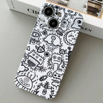Custodia per telefono PC con foro preciso con motivo dipinto, For iPhone 14