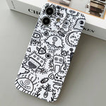Custodia per telefono PC con foro preciso con motivo dipinto, For iPhone 12