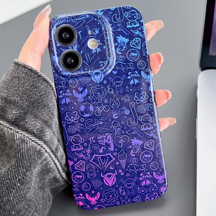 Custodia per telefono PC con foro preciso con motivo dipinto, For iPhone 11