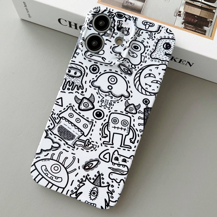 Custodia per telefono PC con foro preciso con motivo dipinto, For iPhone 11
