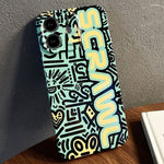 Custodia per telefono PC con foro preciso con motivo dipinto, For iPhone 11