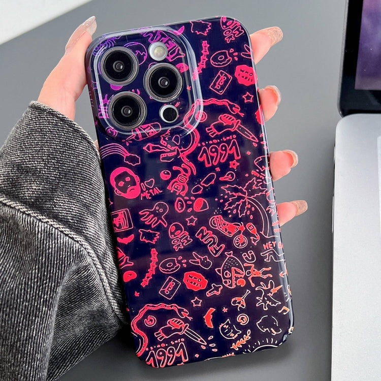 Custodia per telefono PC con foro preciso con motivo dipinto, For iPhone 11 Pro
