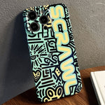 Custodia per telefono PC con foro preciso con motivo dipinto, For iPhone 11 Pro