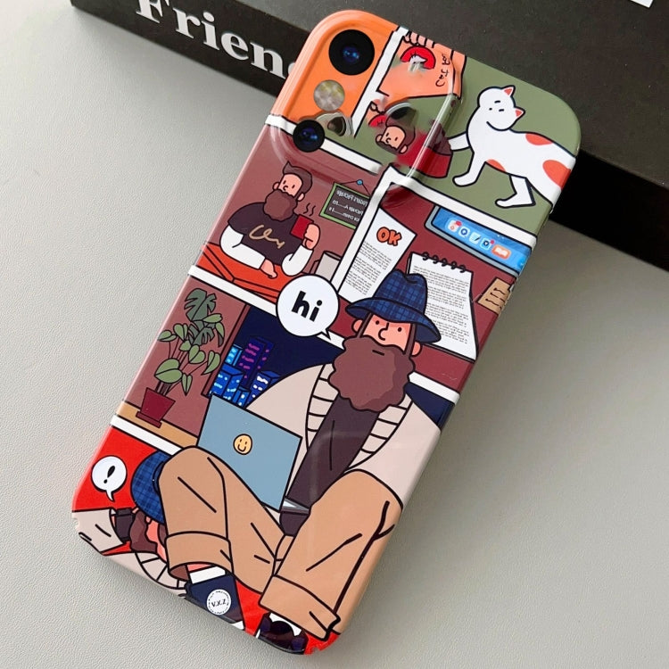 Custodia per telefono PC con foro preciso con motivo dipinto, For iPhone X / XS