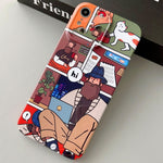 Custodia per telefono PC con foro preciso con motivo dipinto, For iPhone XR