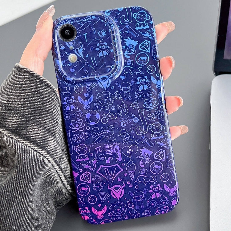 Custodia per telefono PC con foro preciso con motivo dipinto, For iPhone XR