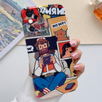 Custodia per telefono PC con foro preciso con motivo dipinto, For iPhone XS Max