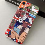 Custodia per telefono PC con foro preciso con motivo dipinto, For iPhone XS Max