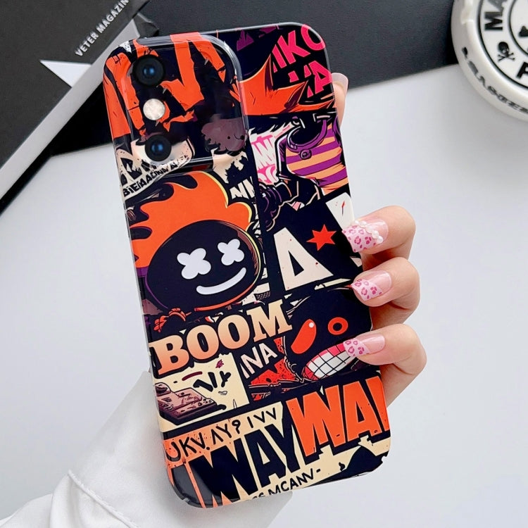 Custodia per telefono PC con foro preciso con motivo dipinto, For iPhone XS Max