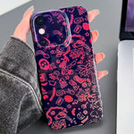 Custodia per telefono PC con foro preciso con motivo dipinto, For iPhone XS Max